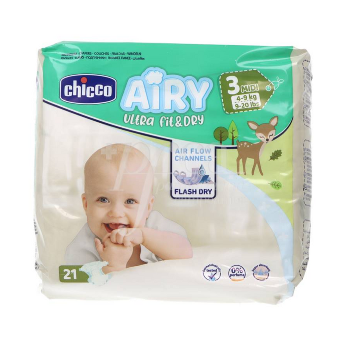 Chicco Airy Diapers T3 4-9kg 21 Units