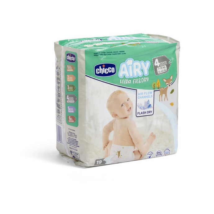 Chicco Airy Diapers T4 7-18kg 19 Units