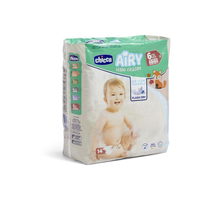 Chicco Airy Diapers T6 15-30 Kg 14 Units